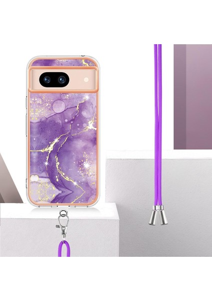 Google Piksel 8A Tampon Mermer Crossbody Kordon Askısı Için Kılıf Yumuşak (Yurt Dışından)
