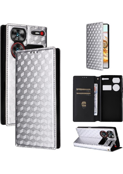 Nubia Z60 Ultra 5g Için Kılıf Cüzdan Kart Yuvaları Tutucu Manyetik Kapatma Pu (Yurt Dışından)