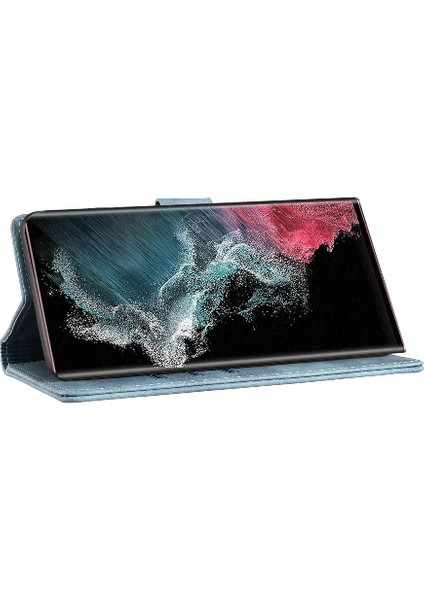 Samsung Galaxy S22 Ultra Flip Folio Cüzdan Kılıf Kabartmalı Sevimli (Yurt Dışından)