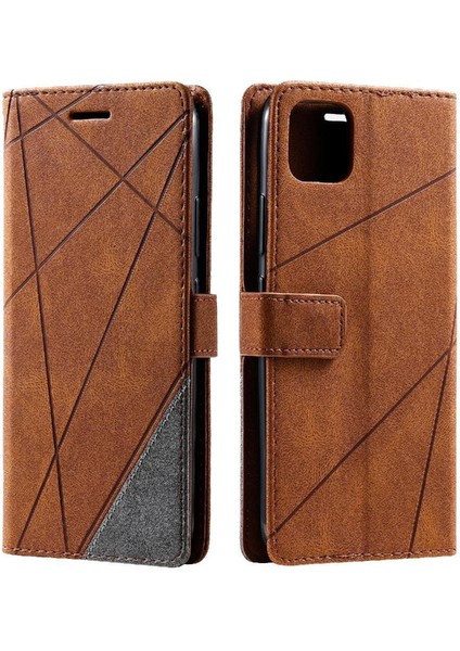 Realme C11 Kart Tutucu Için Kickstand Manyetik Cüzdan Flip Folio Pu (Yurt Dışından)