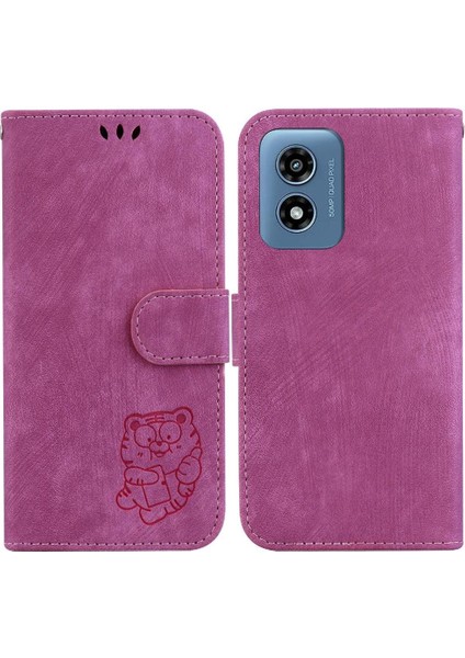 Motorola Moto G Oynamak Için Kılıf 4g 2024 Cüzdan Kılıf Kabartmalı Sevimli Kaplan (Yurt Dışından)