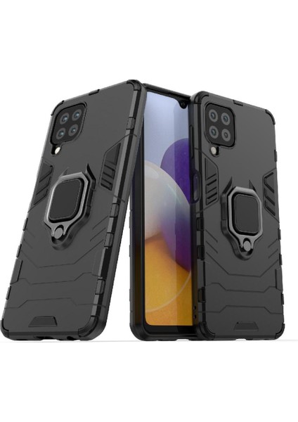 Samsung Galaxy M32 Darbeye Kapak 360 &deg; Dönen Halka Askeri (Yurt Dışından)