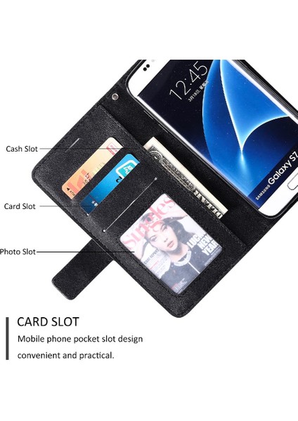 Samsung Galaxy S7 Kenar Cüzdan Flip Folio Darbeye Kart Tutucu (Yurt Dışından)