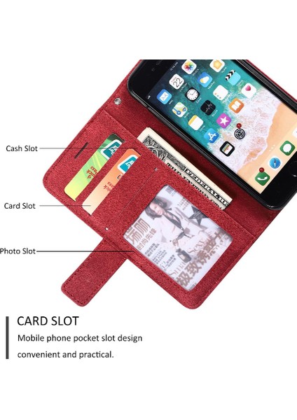 IPhone 7 / 8 Pu Deri Manyetik Kart Tutucu Kickstand Cüzdan (Yurt Dışından)