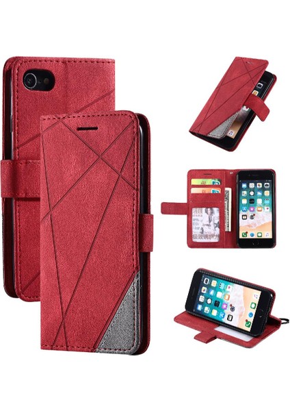 IPhone 7 / 8 Pu Deri Manyetik Kart Tutucu Kickstand Cüzdan (Yurt Dışından)