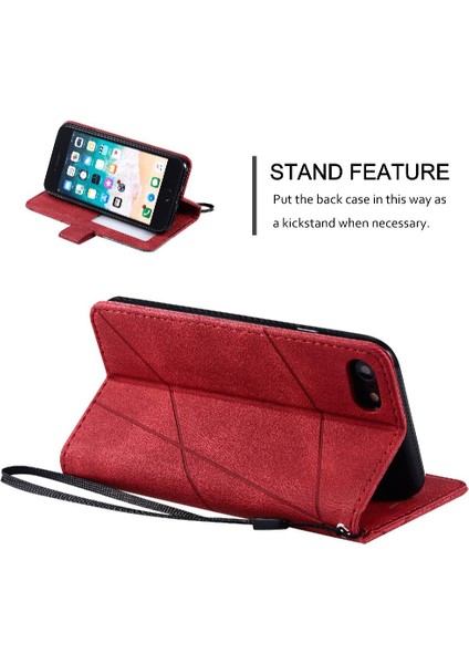 IPhone 7 / 8 Pu Deri Manyetik Kart Tutucu Kickstand Cüzdan (Yurt Dışından)