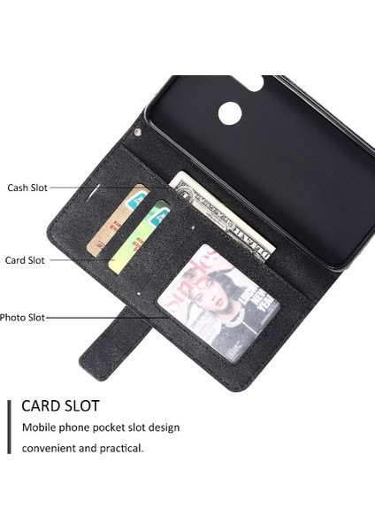 Xiaomi Redmi Not 8t Için Kılıf Cüzdan Çevir Folyo Kart Tutucu Kickstand Pu (Yurt Dışından)