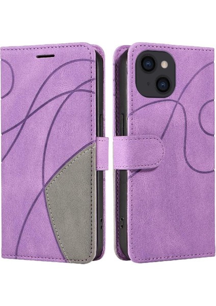 IPhone 15 Artı Kickstand Koruyucu Pu Deri Flip Folio Kılıf (Yurt Dışından)