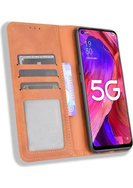 Oppo Için Kılıf A54 5G/A74 5G/A93 5g Manyetik Kapatma Pu Deri Cüzdan (Yurt Dışından) fırsatları