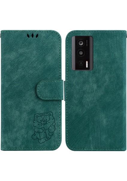 Xiaomi Poco F5 Pro Cüzdan Kılıf Kart Cep Kabartmalı Sevimli Kaplan (Yurt Dışından)
