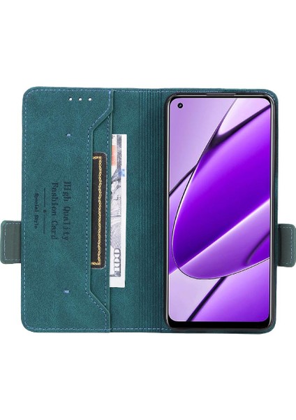 Kart Tutucu Kickstand Deri ile REALME11 4g Koruyucu Kapak Için Kılıf (Yurt Dışından)