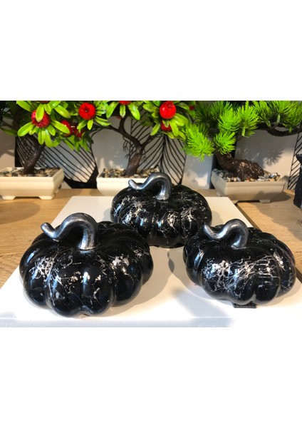 Dekoratif 3’lü Bal Kabağı Biblo Seti Polyester