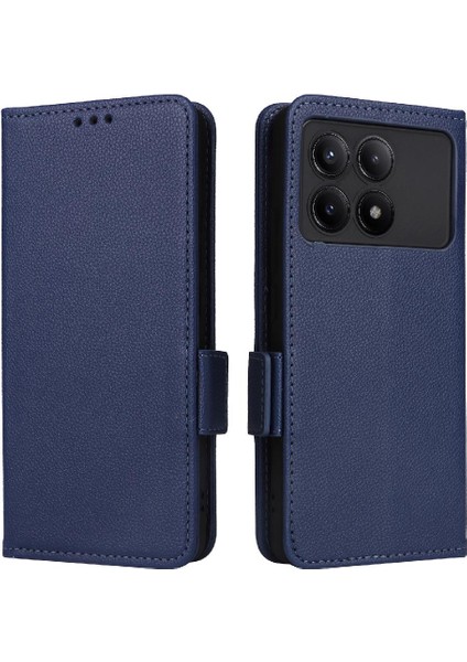Xiaomi Poco X6 Pro Pu Deri Manyetik Yan Toka Cüzdan Kartı (Yurt Dışından)