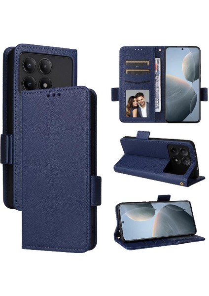 Xiaomi Poco X6 Pro Pu Deri Manyetik Yan Toka Cüzdan Kartı (Yurt Dışından)
