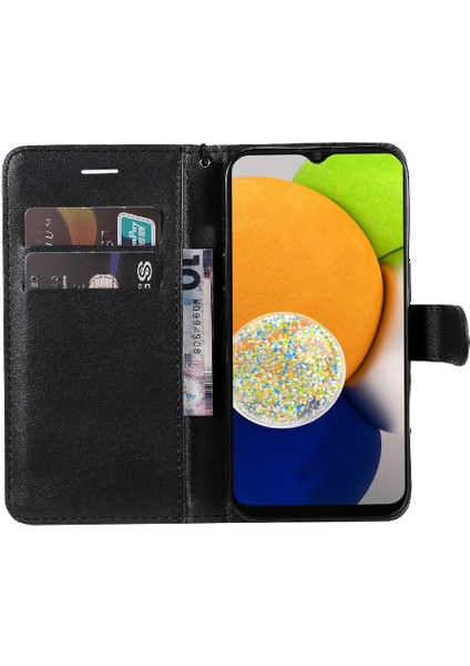 Samsung Galaxy A03 Yüksek Kalite Deri Klasik Düz Renk Için Flip Case (Yurt Dışından)