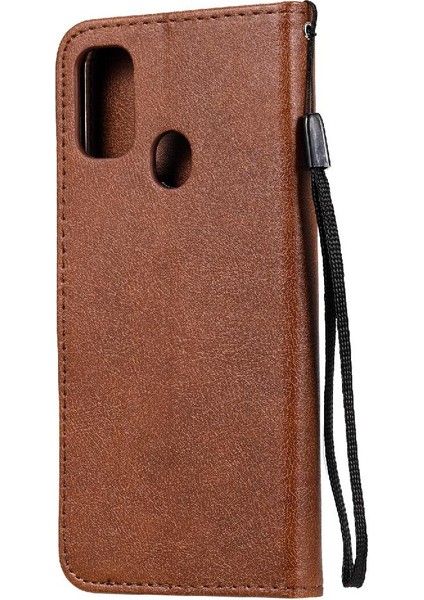 Samsung Galaxy M30S Için Flip Case Klasik Katı Renk Kart Yuvası ile Yüksek (Yurt Dışından)