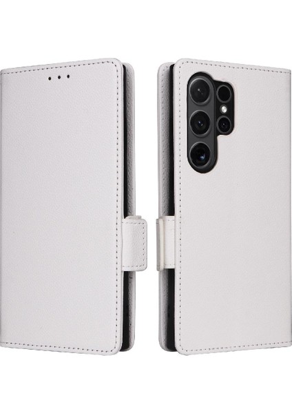 Samsung Galaxy S24 Ultra Yan Toka Manyetik Cüzdan Pu Deri (Yurt Dışından)