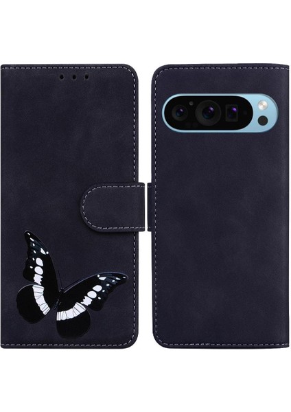 Google Piksel 9 Pro Kelebek Flip Folio Kapak Için Kılıf Renk Baskılı Kart (Yurt Dışından)