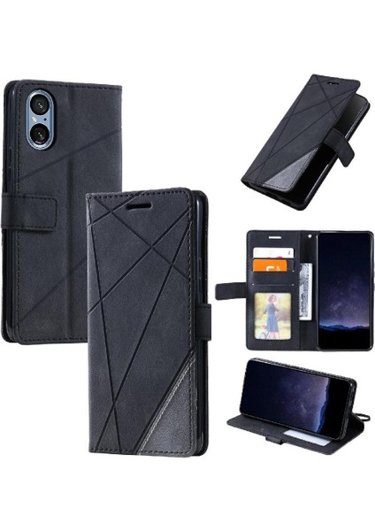 Sony Xperia 5V Darbeye Dayanıklı Manyetik Kart Tutucu Kickstand Cüzdan (Yurt Dışından)