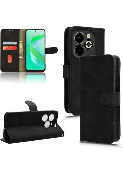 Infinix Akıllı 8 ARTI/X6526 Deri Folio Flip Case Koruyucu Kılıf (Yurt Dışından)