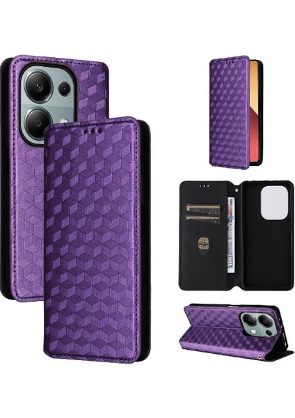 Xiaomi Poco M6 Pro 4g 3D Desen Kart Yuvaları Tutucu Pu Deri Kılıf (Yurt Dışından)
