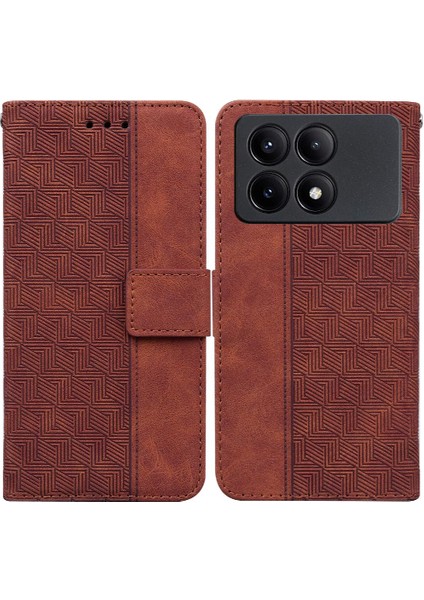 Xiaomi Poco X6 Pro 5g Için Kılıf Cüzdan Kapak Premium Pu Deri Geometrik (Yurt Dışından)