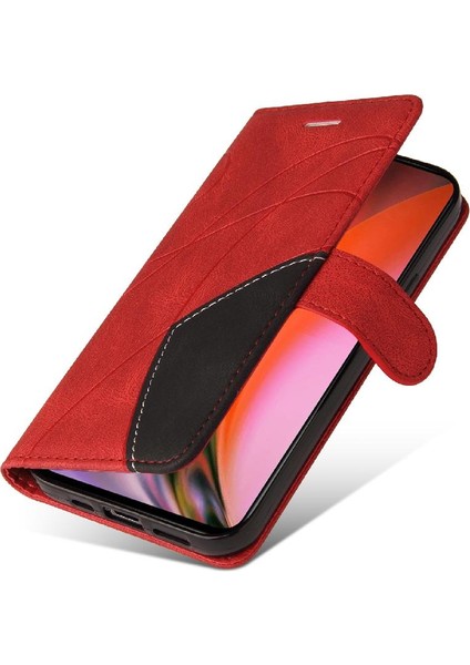 Kart Yuvası Standı Iki Renkli Dikiş Pu ile Oneplus Nord 2 5g Için Kılıf (Yurt Dışından) modelleri
