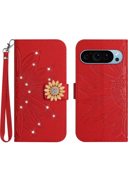 Google Piksel 9 Flip Cüzdan Kredi Kartı Için Kılıf Pu Deri Flip Kapak Tpu (Yurt Dışından)