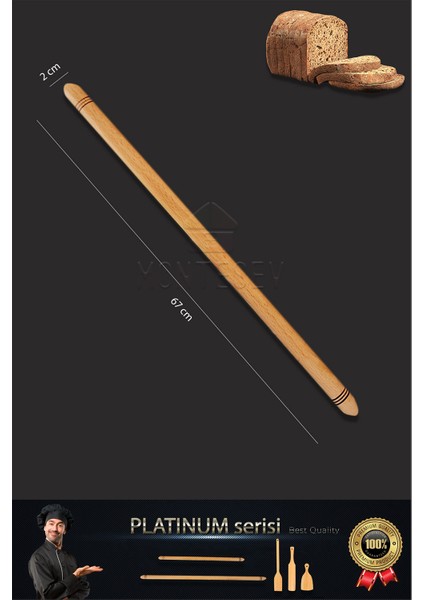 Platinum Serisi Ahşap Hamur Açma Oklavası Börek Seti 5 li Set YNSET13 modelleri