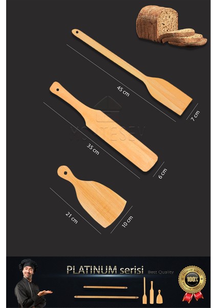 Platinum Serisi Ahşap Hamur Açma Oklavası Börek Seti 5 li Set YNSET13 fırsatları