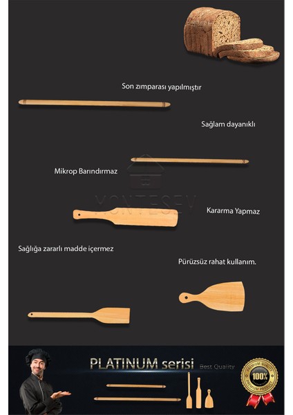 Platinum Serisi Ahşap Hamur Açma Oklavası Börek Seti 5 li Set YNSET13 indirimleri