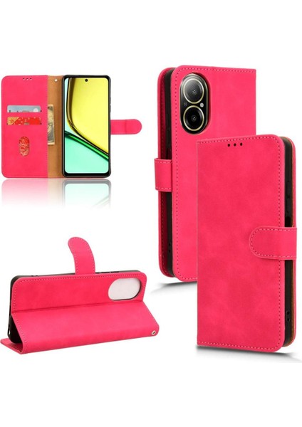Oppo Realme C67 4g Deri Kart Sahibi ile Folio Flip Case Için Kılıf (Yurt Dışından)