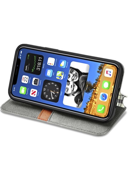 Apple IPhone 12 Için Kılıf Promax Deri Kılıf Cüzdan Fonksiyonu Moda Flip (Yurt Dışından)