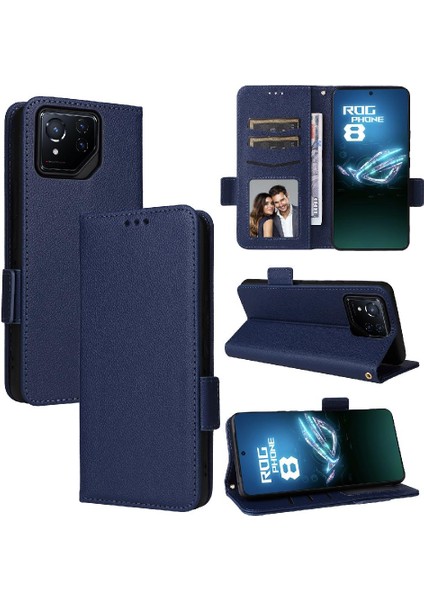 Asus Rog Telefon 8 Pu Deri Yan Toka Cüzdan Manyetik Kart (Yurt Dışından)