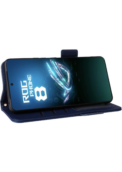 Asus Rog Telefon 8 Pu Deri Yan Toka Cüzdan Manyetik Kart (Yurt Dışından)