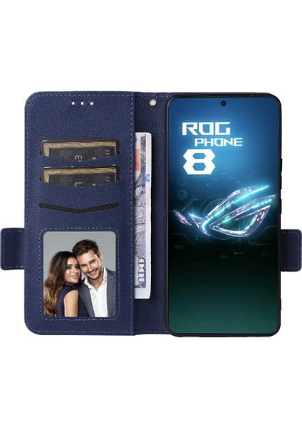 Asus Rog Telefon 8 Pu Deri Yan Toka Cüzdan Manyetik Kart (Yurt Dışından)