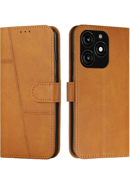 Itel A70 Pu Deri Kart Ekleme Yan Toka Tam Koruma Için Kılıf (Yurt Dışından)
