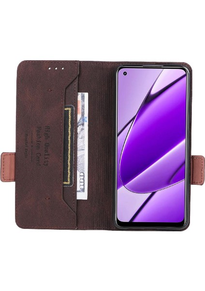 Manyi Mall Kart Tutucu Kickstand Deri ile REALME11 4g Koruyucu Kapak Için Kılıf (Yurt Dışından)