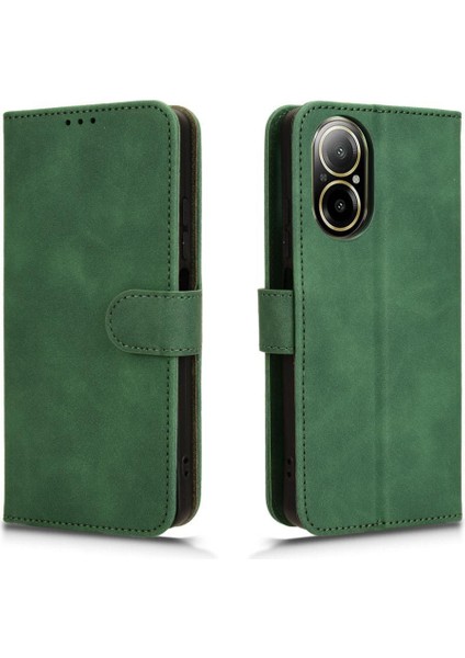 Oppo Realme C67 4g Deri Kart Sahibi ile Folio Flip Case Için Kılıf (Yurt Dışından)