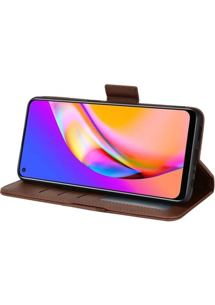 Oppo A94 4g Kart Yuvaları Için Kılıf Tutucu Yan Toka Cüzdan Pu Deri (Yurt Dışından)