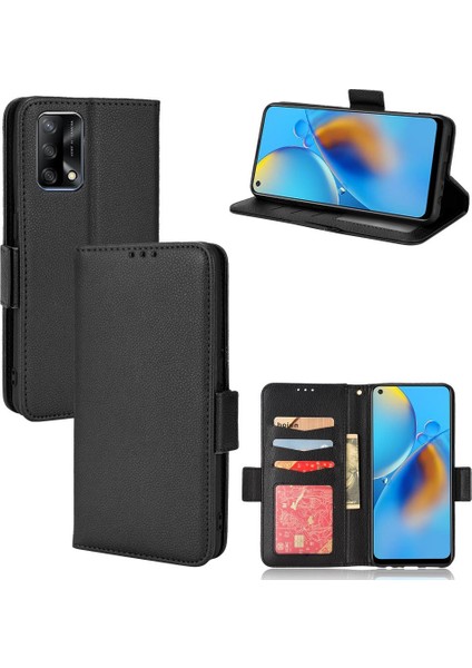 Oppo Için Kılıf A74 4G/A95 4g Manyetik Cüzdan Kart Yuvaları Tutucu Pu Deri (Yurt Dışından)