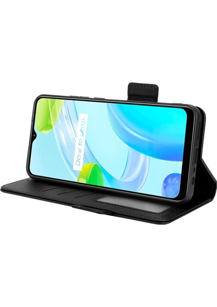 Realme C30 Cüzdan Kart Yuvaları Için Kılıf Tutucu Pu Deri Manyetik Yan (Yurt Dışından) modelleri