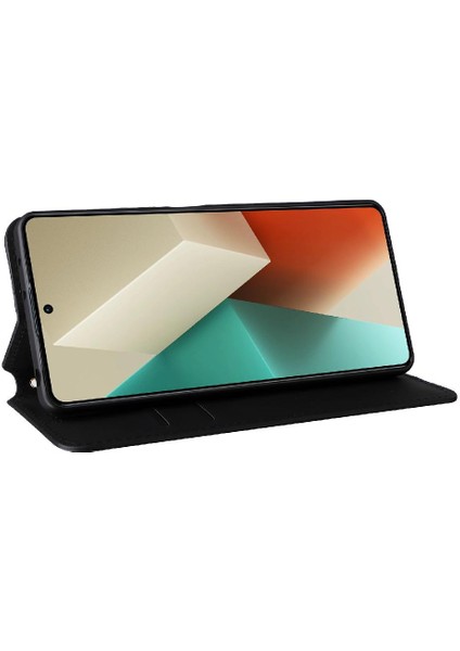 Xiaomi Poco X6 Manyetik Kapatma Kart Yuvaları Tutucu Pu Deri Kılıf (Yurt Dışından)