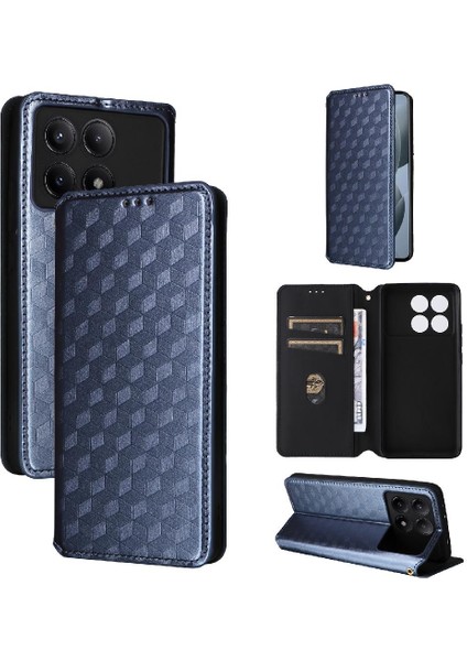 Xiaomi Poco X6 Pro Kart Yuvaları Tutucu Manyetik Kapatma Pu Deri Kılıf (Yurt Dışından)