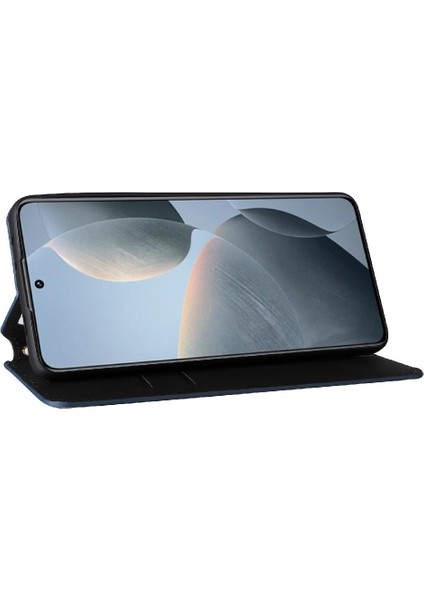 Xiaomi Poco X6 Pro Kart Yuvaları Tutucu Manyetik Kapatma Pu Deri Kılıf (Yurt Dışından)