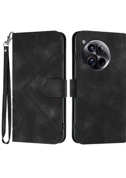 Kart Yuvası Standı ile Oneplus 12 5g Için Kılıf Pu Deri Cüzdan Kapak Çevirin (Yurt Dışından)
