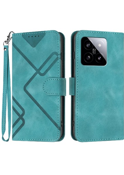 Kart Yuvası Standı Manyetik ile Xiaomi 14 Pu Deri Kapak Cüzdan (Yurt Dışından)