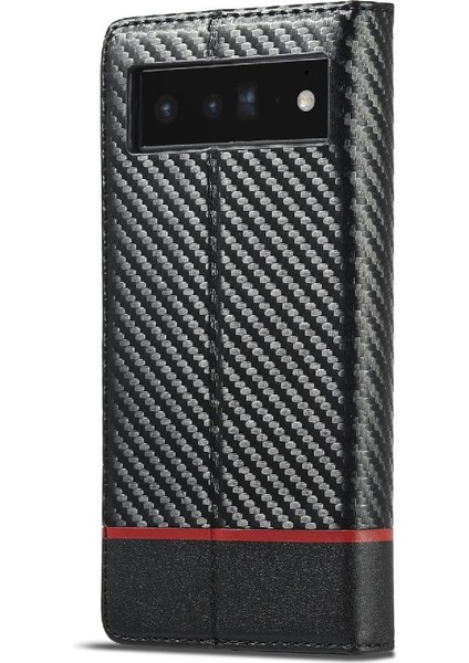 Google Piksel 6 Pro Manyetik Karbon Fiber Deri Folio Flip Için Kılıf (Yurt Dışından) fiyatları