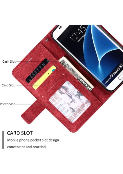 Samsung Galaxy S7 Kenar Cüzdan Flip Folio Darbeye Kart Tutucu (Yurt Dışından)
