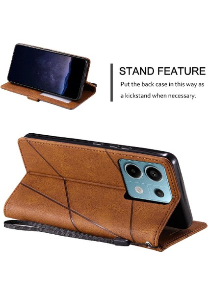Xiaomi Poco X6 Için Kılıf Darbeye Manyetik Pu Deri Cüzdan Flip Folio (Yurt Dışından)